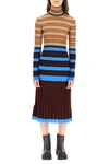 MARNI MARNI STRIPED KNIT MIDI DRESS