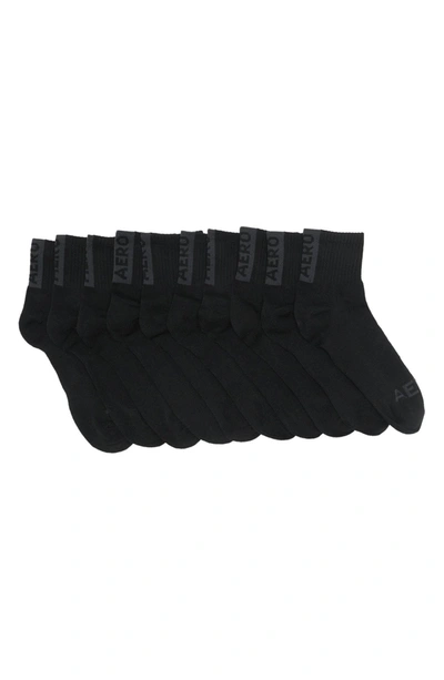 Aéropostale Aero Quarter Crew Socks In Black