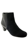 David Tate Marconi Bootie In Black Suede/ Snake Print