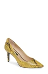 Karl Lagerfeld Royale Pump In Yellow Leather