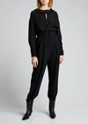 Iro Amaze Ruffle-trimmed Crepe De Chine Blouse In Black