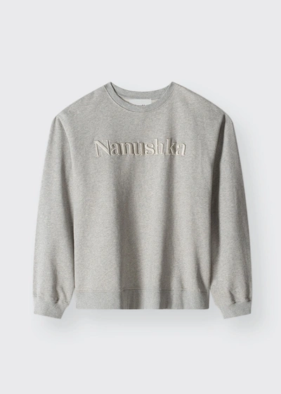 Nanushka Logo-embroidered Sweatshirt In Grau