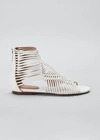 Alaïa Strappy Flat Gladiator Sandals In 020 Blanc Casse
