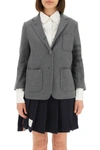 Thom Browne 4-bar Stripe Twill Sack Jacket In Med Grey (grey)