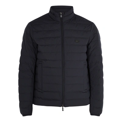Emporio Armani Navy Quilted Matte Shell Jacket