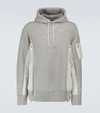 Sacai Panelled Hoodie In Grey