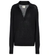 Khaite Jo Stretch Cashmere Polo Sweater In Black