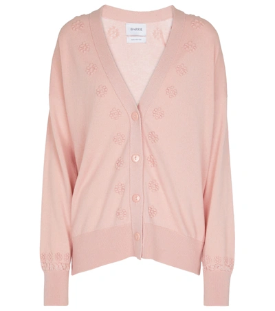 Barrie Rib-trimmed Cashmere Cardigan In Pink