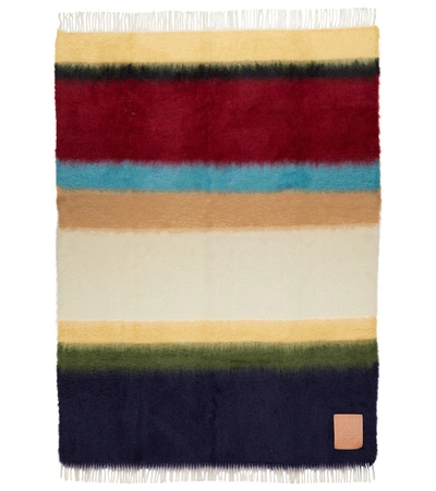 Loewe Striped Mohair And Wool Blanket In Multicoloured