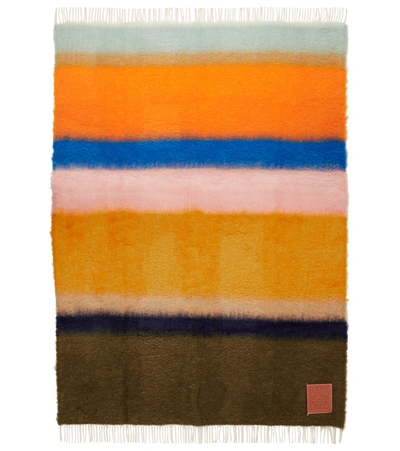 Loewe 条纹马海毛羊毛毯 In Multicoloured