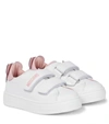 Moschino Logo Leather Strap Sneakers W/ Patch In White