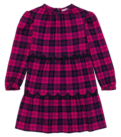 Il Gufo Kids' Pink Check Long Sleeve Dress