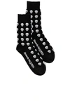 Alexander Mcqueen Skull Motif Socks In Black & Ivory