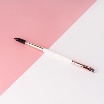 Brushworks White And Gold Brow Duo Brush