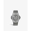HUBLOT MENS GREY 465.SS.7047.VR.1204.MXM20 ONE CLICK SANG BLEU STAINLESS STEEL AND DIAMOND WATCH,R03726682