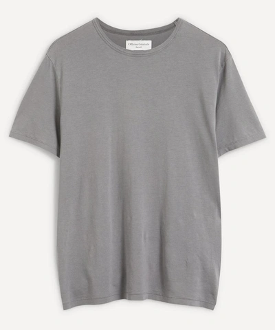 Officine Generale Pigment Dye Crew-neck T-shirt In Smoked Pearl