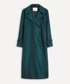 Wood Wood Sara Iridescent Trench Coat In Green