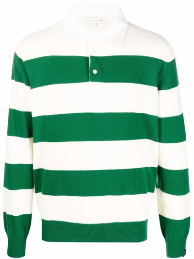 Mackintosh Striped Rugby Shirt In Weiss
