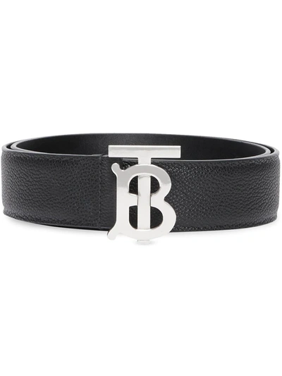 Burberry Monogram-buckle Belt In Black