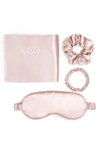 Blissy Dream 4-piece Mulberry Silk Set In Pink