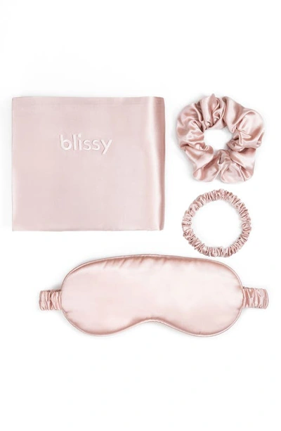 Blissy Dream 4-piece Mulberry Silk Set In Pink
