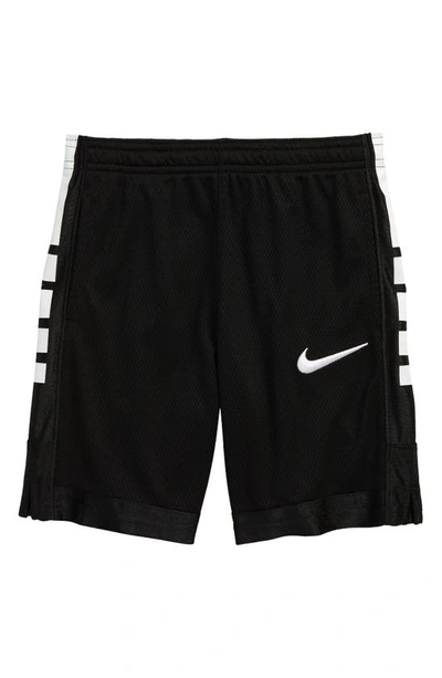 Nike Dri-fit Elite 23 Big Kids' (boys') Basketball Shorts In Black/ White
