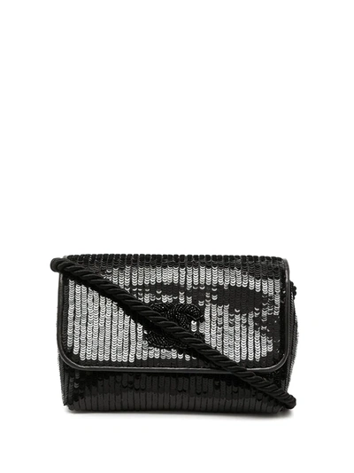 Pre-owned Chanel 1985-1993 Embellished-cc Shoulder Bag In 黑色