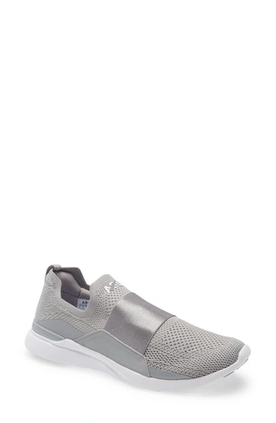 Apl Athletic Propulsion Labs Techloom Bliss Knit Running Shoe In Grey/ White
