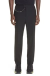 GIVENCHY 4G CHAIN SLIM FIT VIRGIN WOOL TROUSERS,BM50V813MP