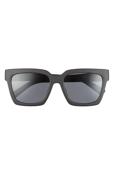 Le Specs 56mm Weekend Riot Sunglasses In Matte Black/ Smoke Mono