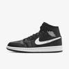 Jordan Air  1 Mid Women's Shoes In Black,white