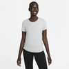 Nike Women's Dri-fit Uv One Luxe Standard Fit Short-sleeve Top In Grey
