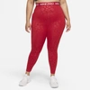 Nike Pro Dri-fit Womenâs High-waisted 7/8 Printed Leggings In Gym Red,clear