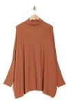 Joseph A Easy Solid Turtleneck Poncho Sweater In Camel