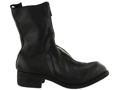 Guidi Pl2 Front Zip Ankle Boots In Black