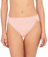 Natori Intimates Bliss French Cut Brief Panty Underwear With Lace Trim In Delicate Peach