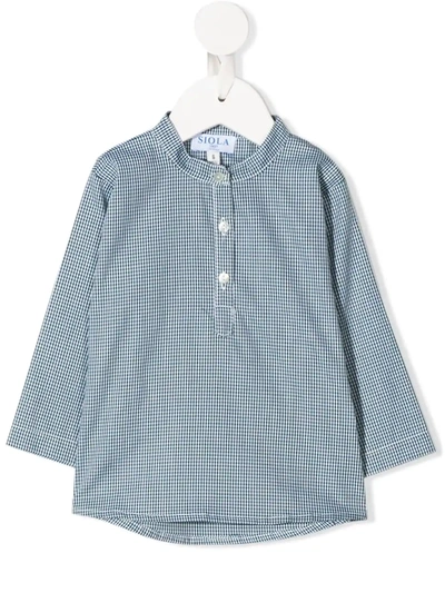 Siola Babies' Buttoned Micro-print Shirt In White