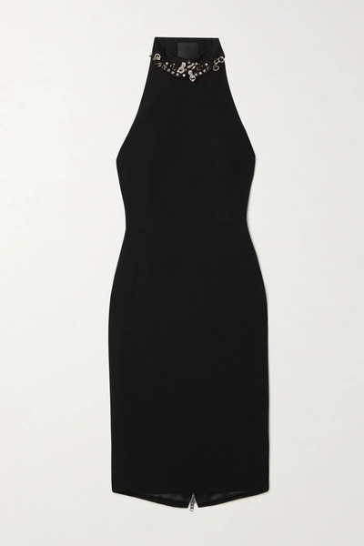 Givenchy Studded Open-back Crepe Midi Dress In Black