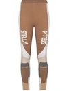 Stella Mccartney Brown Polyamide Stella Sport Logo Leggings In Neutrals