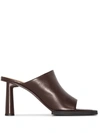 Jacquemus Asymmetric 75mm Mules In Brown