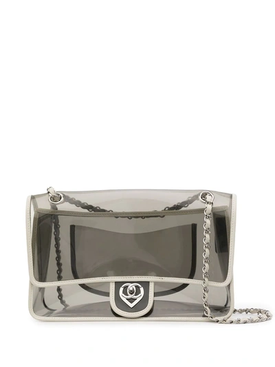 Pre-owned Chanel 2009 Heart Cc Shoulder Bag In Clear White