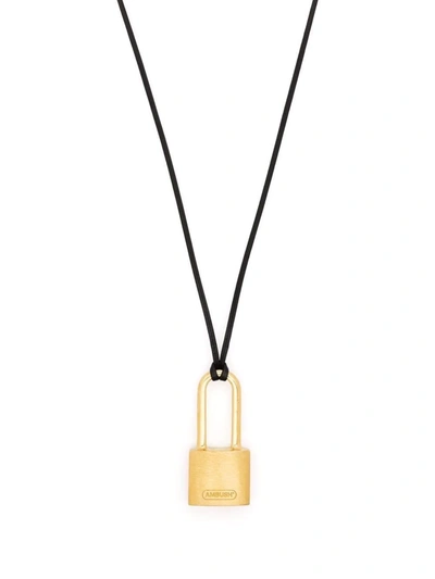 Ambush Padlock Pendant Necklace In Grey