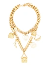 MOSCHINO CHARM-DETAIL CHAIN-LINK NECKLACE