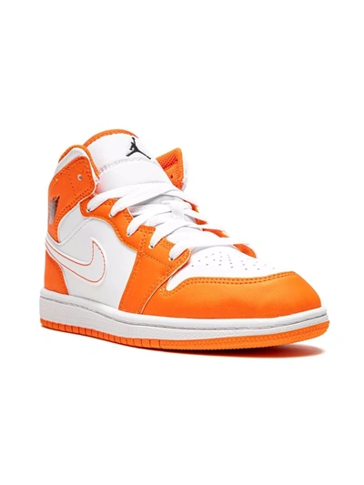 Jordan Kids'  1 Mid Se "electro Orange" Sneakers