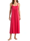 Hanro Juliet Pleat Neck Cotton Nightgown In Geranium