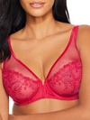 Simone Perele Delice Sheer Plunge Underwire Bra In Cranberry