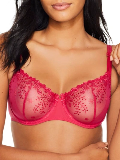 Simone Perele Delice Demi Cup Unlined Underwire Bra In Cranberry