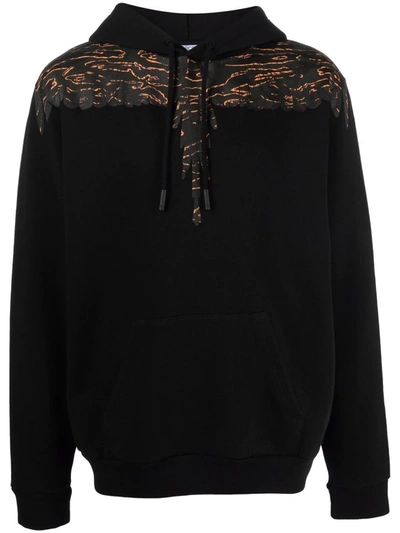 Marcelo Burlon County Of Milan Black Cotton Wings Camou Sweatshirt In Multi-colored