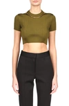 GIVENCHY CHAIN EMBELLISHED KNIT CROP TOP,BW90CW4Z9V