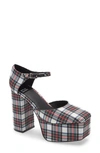 Jeffrey Campbell Ovr-n-out Pump In White Tartan